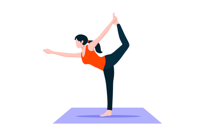 Fille faisant une pose de yoga  Illustration