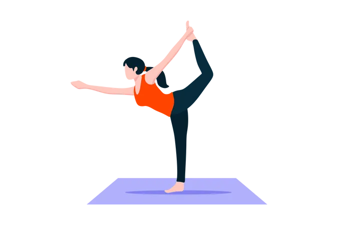 Fille faisant une pose de yoga  Illustration