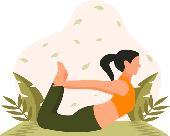 Fille faisant une pose de yoga  Illustration