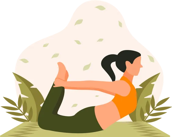 Fille faisant une pose de yoga  Illustration