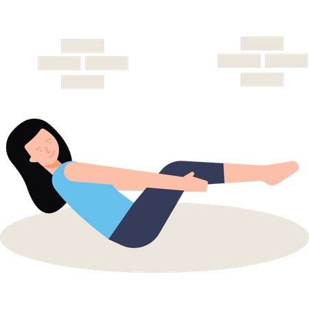 Fille faisant une pose de yoga  Illustration