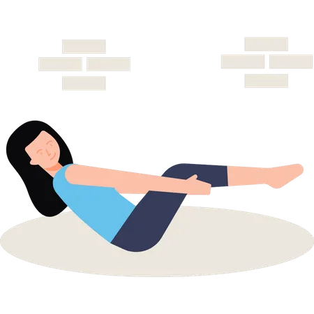 Fille faisant une pose de yoga  Illustration