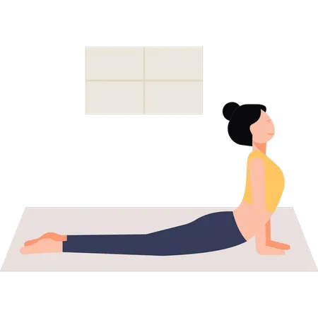 Fille faisant une pose de yoga  Illustration