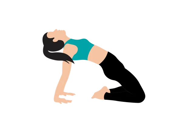 Fille faisant une pose de yoga  Illustration