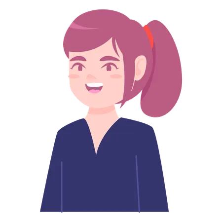 Avatar de fille heureuse  Illustration