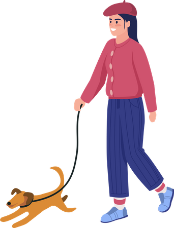 Fille heureuse avec chiot  Illustration