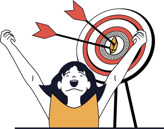 Une fille heureuse d'avoir atteint son objectif en matière de crypto-monnaie  Illustration