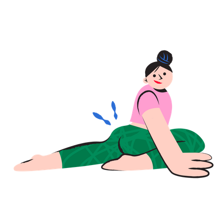 Fille heureuse faisant du yoga  Illustration