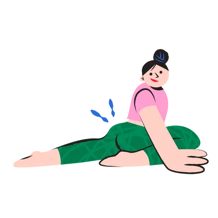 Fille heureuse faisant du yoga  Illustration