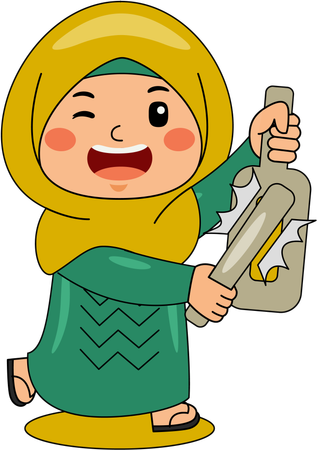 Fille musulmane participant à un rituel islamique  Illustration