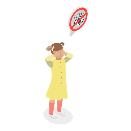 Fille jouant à coucou  Illustration