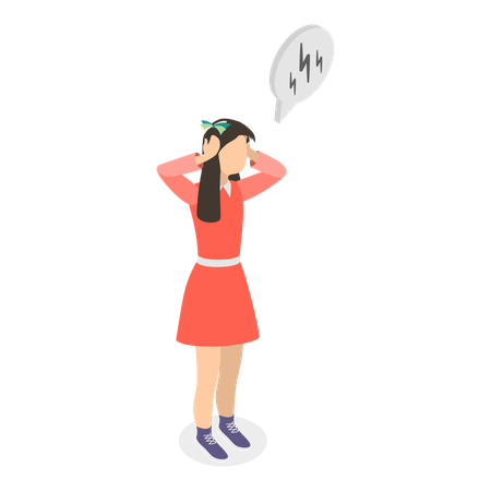 Fille jouant à coucou  Illustration