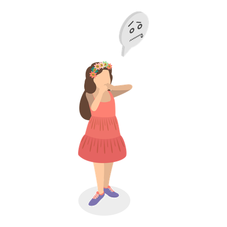 Fille jouant à coucou  Illustration