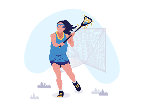 Fille jouant à la crosse  Illustration