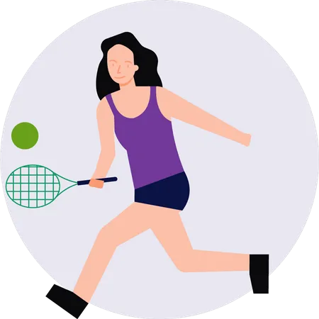 Fille jouant au badminton  Illustration