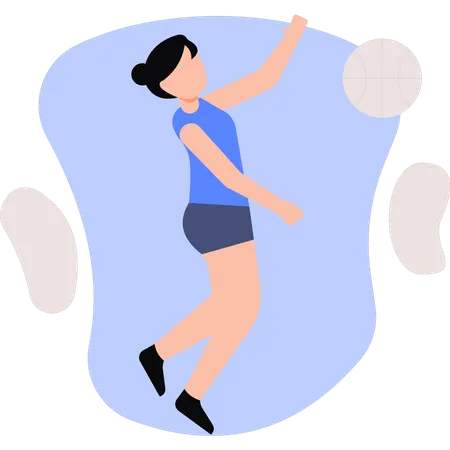 Fille jouant au basket  Illustration