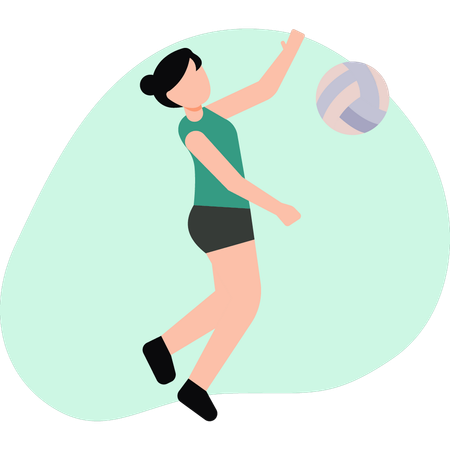 Fille jouant au volley-ball  Illustration