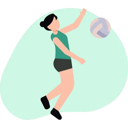 Fille jouant au volley-ball  Illustration