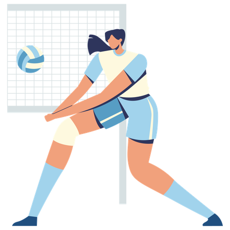 Fille jouant au volley-ball  Illustration