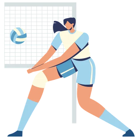 Fille jouant au volley-ball  Illustration