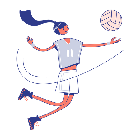 Fille jouant au volley-ball  Illustration