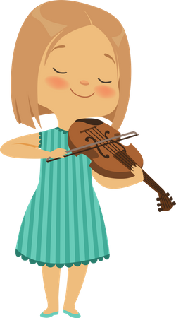 Fille jouant de la guitare  Illustration