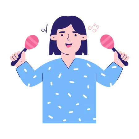 Fille jouant des maracas  Illustration