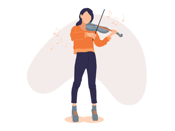 Fille jouant du violon  Illustration