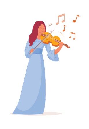 Fille jouant du violon  Illustration