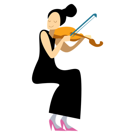 Fille jouant du violon  Illustration