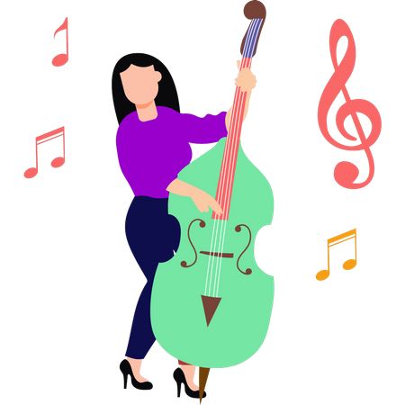 Fille jouant du violon  Illustration