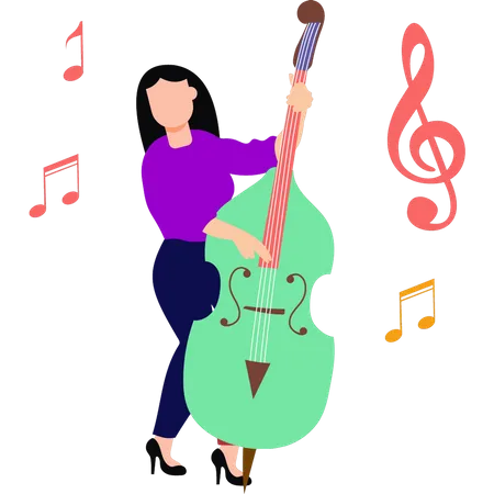 Fille jouant du violon  Illustration