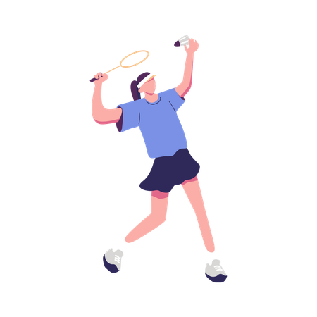 Fille jouant au badminton  Illustration