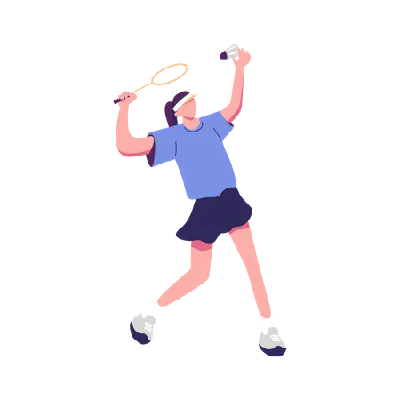 Fille jouant au badminton  Illustration