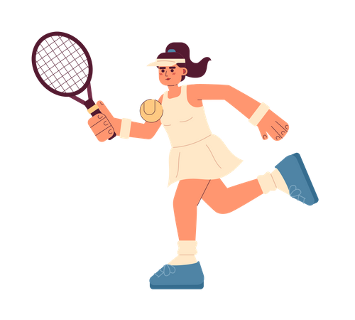 Fille, joueur de tennis  Illustration