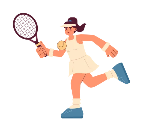 Fille, joueur de tennis  Illustration