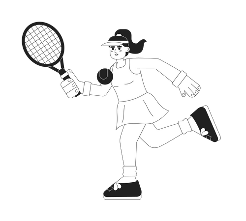 Fille, joueur de tennis  Illustration