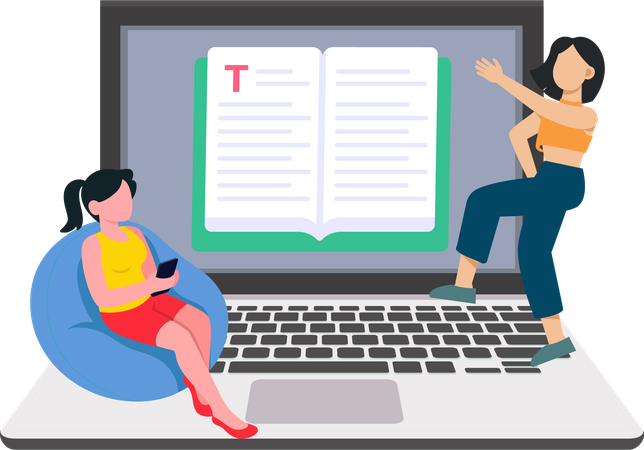 Livre de lecture en ligne pour fille  Illustration