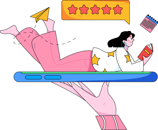 Fille lisant le meilleur livre  Illustration
