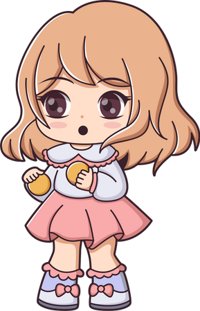 Fille mangeant des fruits  Illustration