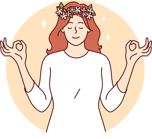 Fille méditant  Illustration