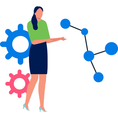 Fille montrant des atomes  Illustration