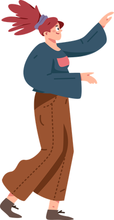 Fille montrant quelque chose  Illustration