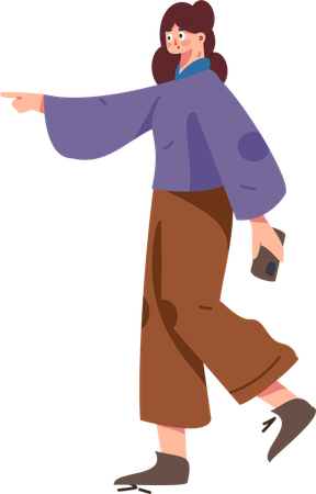 Fille montrant quelque chose  Illustration