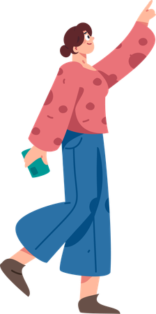 Fille montrant quelque chose  Illustration
