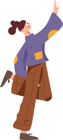 Fille montrant quelque chose  Illustration