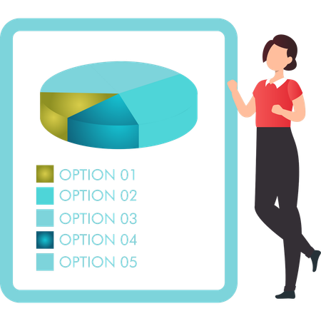 Fille montrant un diagramme circulaire économique  Illustration