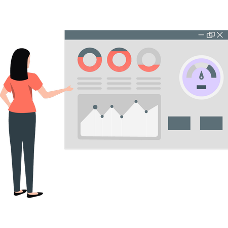 Fille montrant un diagramme circulaire  Illustration