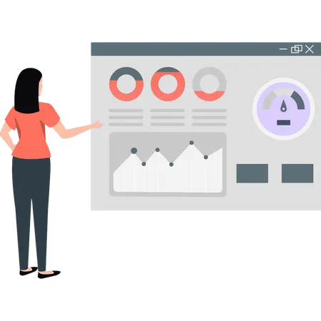 Fille montrant un diagramme circulaire  Illustration