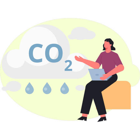 Une fille montre la formule du nuage  Illustration